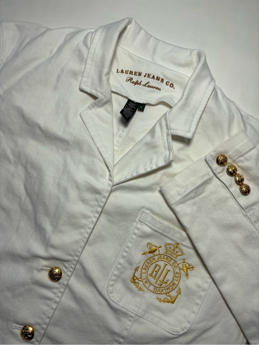 Lauren Ralph Lauren Nautical Crest Jacket Blazer Size XL